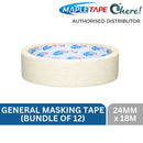 Maple General Masking Tape 18M, 24MM (12 Rolls) / 36MM (8 Rolls) / 48MM (6 Rolls)
