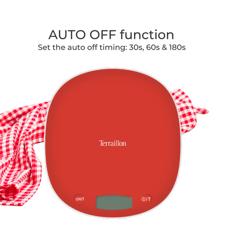 Terraillon Electronic Kitchen Scale Macaron Poppy Red