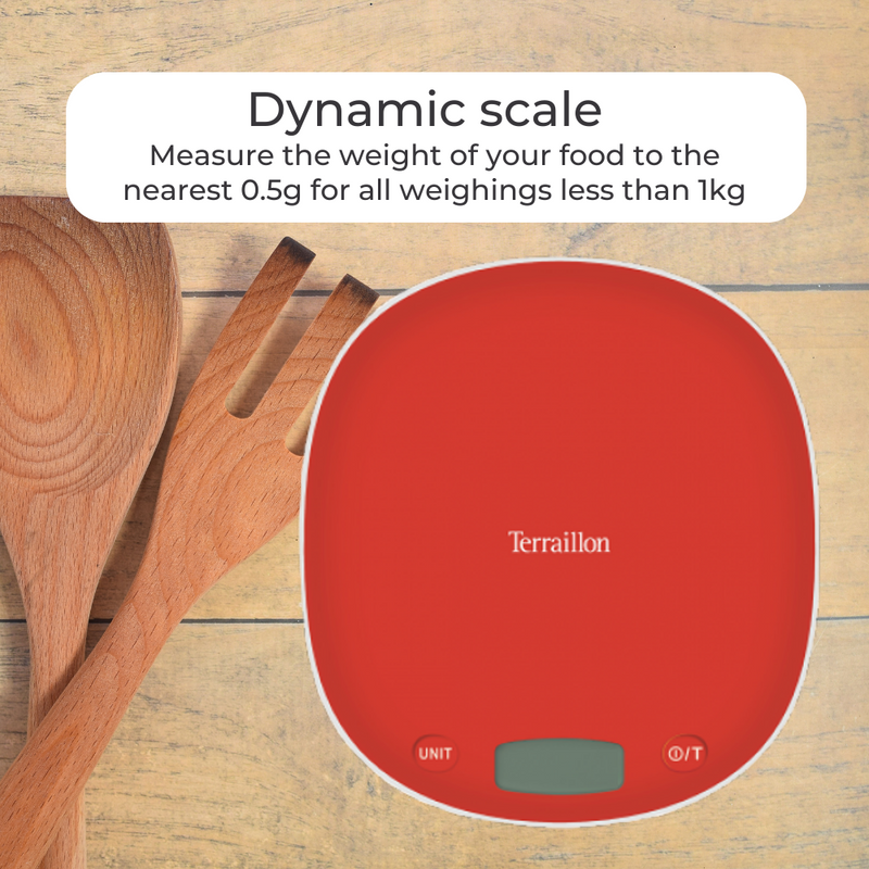 Terraillon Electronic Kitchen Scale Macaron Poppy Red