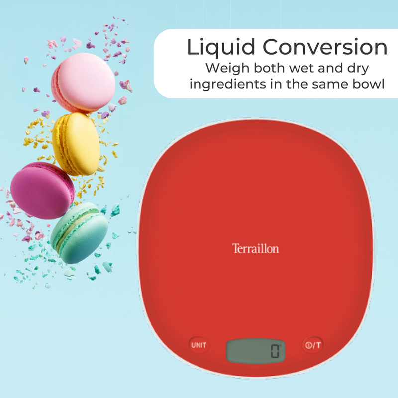 Terraillon Electronic Kitchen Scale Macaron Poppy Red