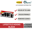 3M Command Hooks 17705B, Black, 5 Pcs Per Box,  Lifestyle Series