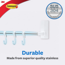 3M Command White Kitchen Organization Multi Purpose Hook Bar 17731 Holds Up to 4.5kg Kitchen Organization