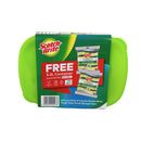 3M Scotch Brite Tough Clean Scrub Sponge Anti Bacterial With Container, 8 Sponges, 1 Container