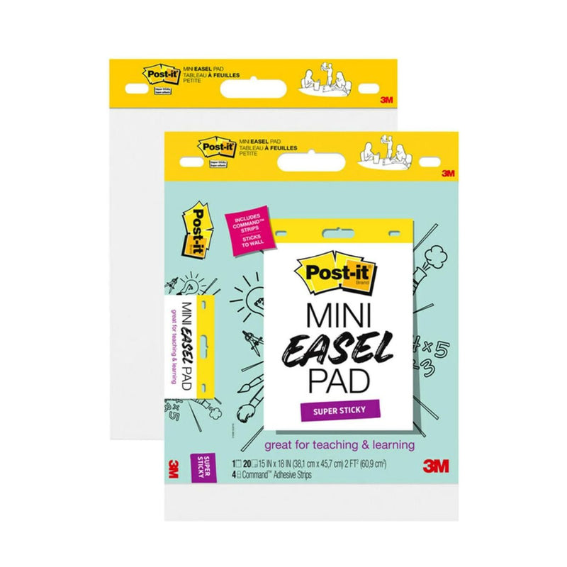 3M Post-it Super Sticky Mini Easel Pad 15" x 18", 20 Sheets/Pad