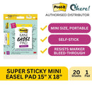 3M Post-it Super Sticky Mini Easel Pad 15" x 18", 20 Sheets/Pad