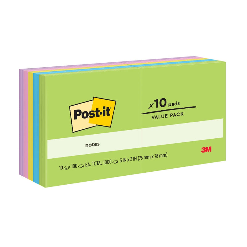 3M Post-it Original Sticky Note 3x3 inch Floral Fantasy, 10 Pads, 100 Sheets/Pad