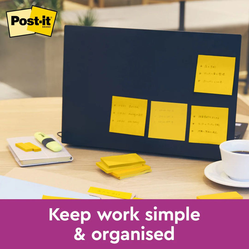 3M Post-it Super Sticky Notes 654-1SS3Y, Yellow, 76 mm x 76 mm, 90 sheets