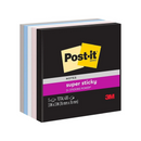 3M Post-it Super Sticky Notes Simply Serene, 3 in x 3 in, 5 Pads/Pack, 86 Sheets/Pad, 654-5SSNE