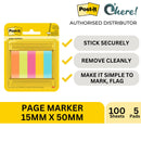 3M Post-it Page Markers 670-5ASST 15x50mm Assorted, Pack of 5, 100 Sheets/Pad