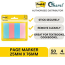 3M Post-It Page Markers 25mm x 76mm, 50 Sheets/Pad, 4 Pads/Pack
