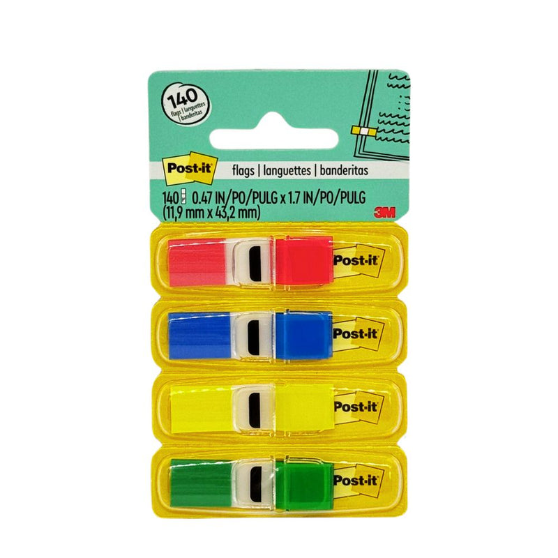 3M Post-it Small Flags 0.47" X 1.7" 4 Col X 35 Sheets