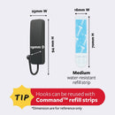 3M Command Bath Hook, Medium, Matte Black, 1 Hook 2 Strips per Pack, Bathroom Organization