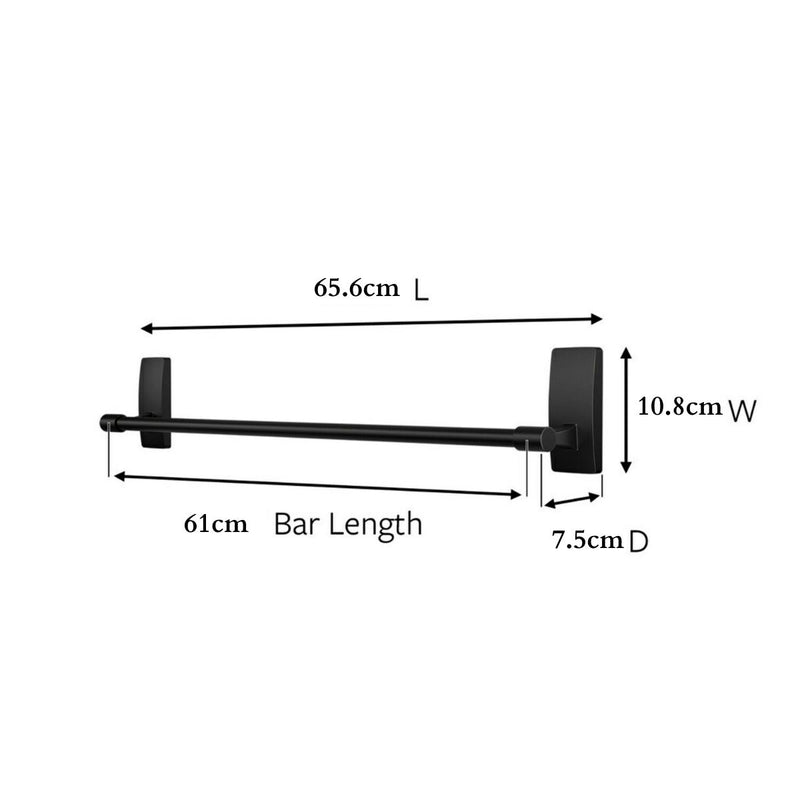 3M Command Bathroom Matte Black Towel Bar, 2 Large Strips