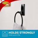 3M Command Bath Matte Black Towel Ring, 1 Towel Ring, 2 Strips