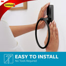 3M Command Bath Matte Black Towel Ring, 1 Towel Ring, 2 Strips