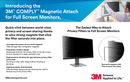 3M Privacy Filter for 21.5in Full Screen Monitor with 3M COMPLY Magnetic Attach, 485 mm x 272 mm, 16:9, PF215W9EM