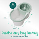 3M Scotch Brite Dual Wash Spin Mop Bucket With Microfibre Mop NT7