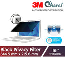 3M Touch Privacy Filter for 16in Laptop with 3M COMPLY Flip Attach, 344 mm x 216 mm, 16:10, TF160W1B