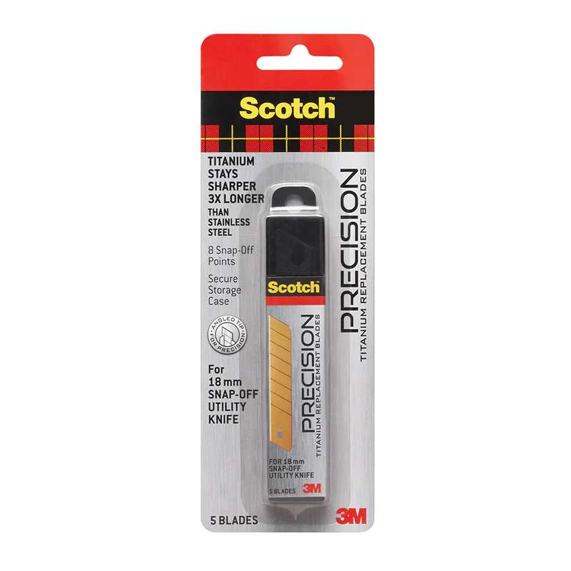 3M Scotch Titanium Knife Cutter Refill Large 18mm 5 Blades/ Pack TI-RL