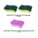 3M Scotchbrite 213X2+520U2 Anti Bacterial Scrub Sponge
