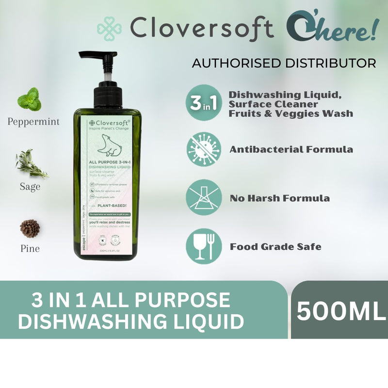 Cloversoft 3in1 Multipurpose Dish Washing Liquid Fruits and Vegetable Cleaner