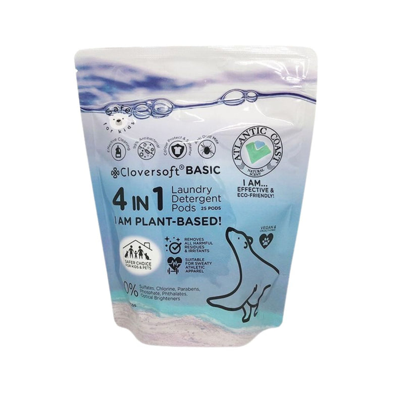 Cloversoft 4 In 1 Anti Dust Mite Basic Laundry Capsules Atlantic Coast 25 Pods