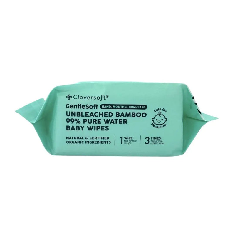 Cloversoft Unbleached Bamboo Pure Water Organic Baby Wipes 40 Sheets