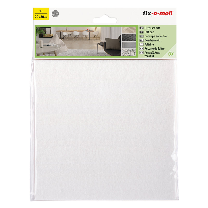 Fix-O-Moll FM-3566333 Fom Felt Self Adhesive Pad, 200 x 200mm, White