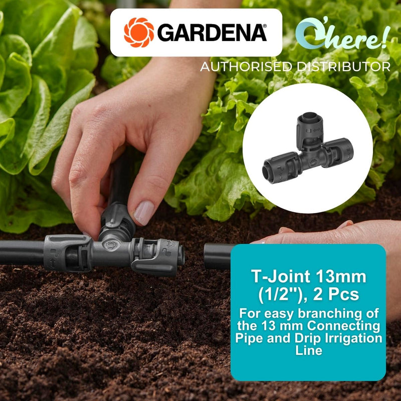 Gardena Micro-Drip-System T-Joint 13 MM (1/2"), 2 Pcs