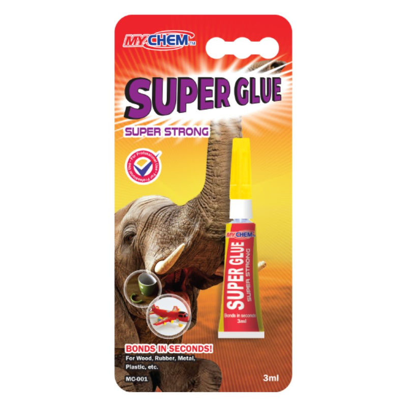 MYCHEM Super Glue Cyanoacrylate Adhesive Single Pack, 3ml