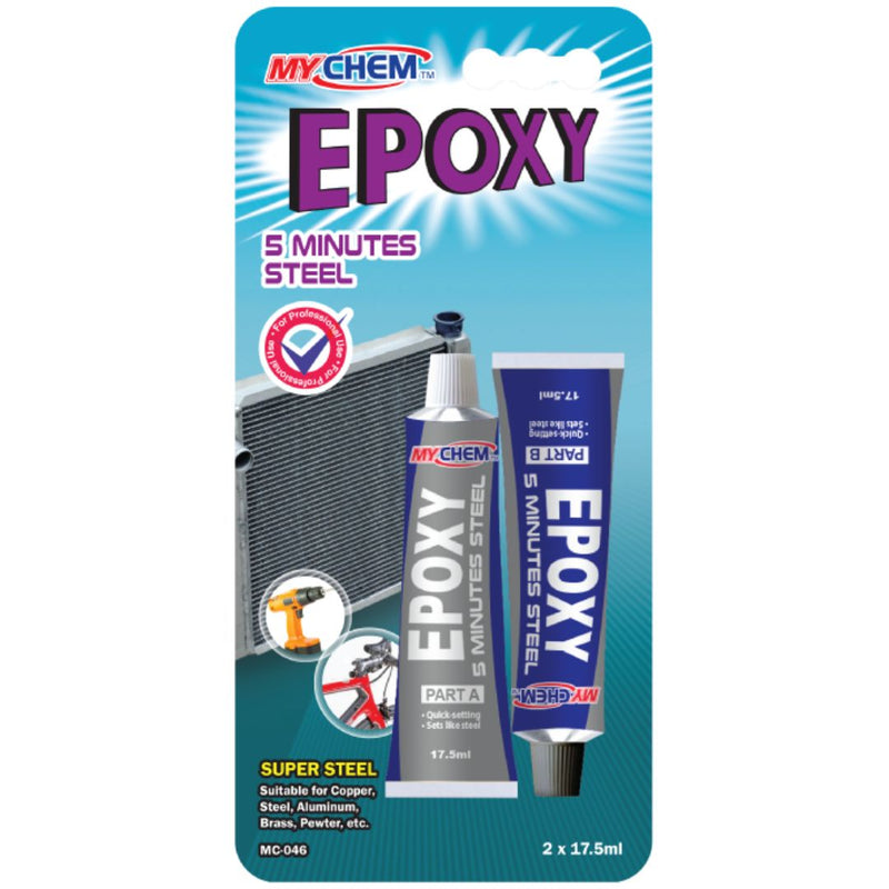 MYCHEM Epoxy 5 Minutes Steel, 17.5ml x 2
