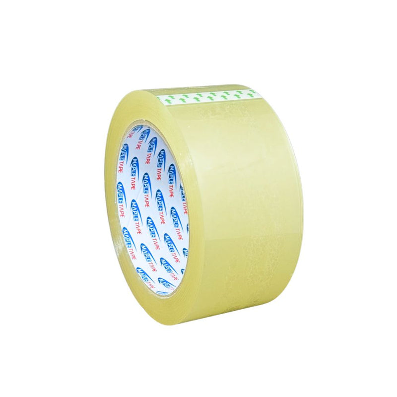 Maple OPP Tape 48mm x 80m, Tan/Clear, Bundle of 6 Rolls