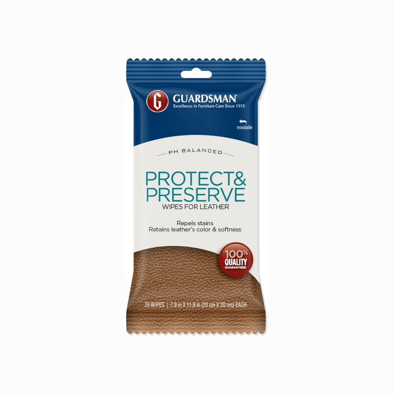 Guardsman Protect & Preserve Leather Wipes 20 Wipes
