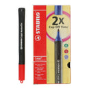 Stabilo Bullet Tip Cappi Permanent Marker Box of 10, Red/Blue/Black