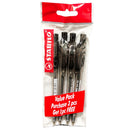 Stabilo 308 Liner Retractable Fine Tip Ballpoint Pens Non Grip, Pack of 4, Blue/Black