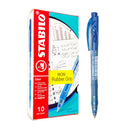 Stabilo 308 Liner Retractable Fine Tip Ballpoint Pens Non Grip, Box Of 10, Red/Blue/Black
