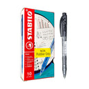 Stabilo 308 Liner Retractable Fine Tip Ballpoint Pens Non Grip, Box Of 10, Red/Blue/Black