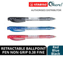 Stabilo 308 Liner Retractable Fine Tip Ballpoint Pens Non Grip, Box Of 10, Red/Blue/Black