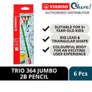 Stabilo 364/2B-6 Trio Jumbo Triangular 2B Pencil, Pack of 6