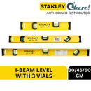 Stanley I-Beam Levels With 3 Vials in 30/45/60cm