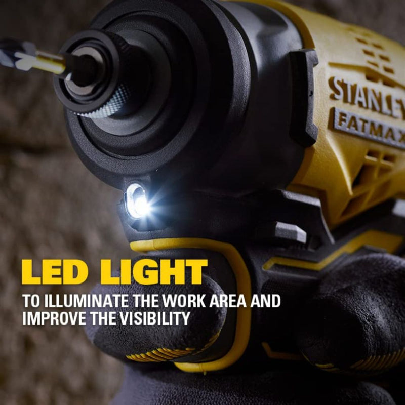Stanley 1/4 Inch 6.35mm 20V Brushless Cordless Impact Driver SBI810D2K-B1