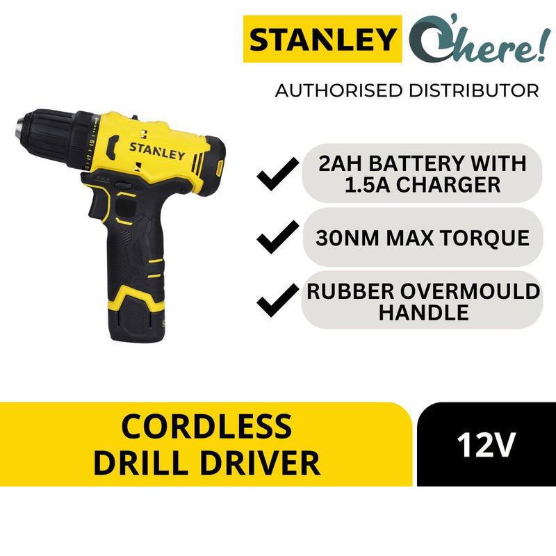 Stanley 12V Cordless Drill Driver SCD10D2K-B1