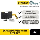 Stanley 4V Screwdriver With Bits Set (30 Pieces) SCS4K-B1