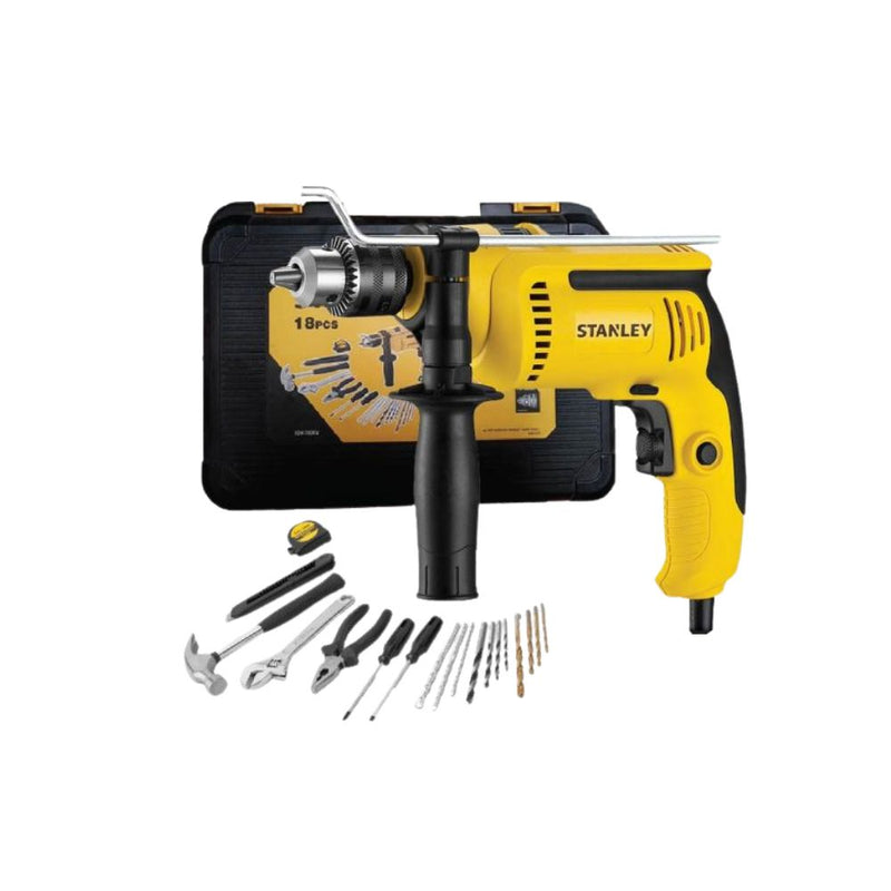 Stanley 13mm Percussion Drill 0-2900RPM 700W Value Set With Accessories (18 Pcs) SDH700KV-B1