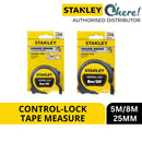 Stanley Control-Lock Tape Measure 5m/8m x 25mm