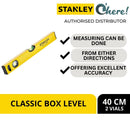 Stanley Classic Beam Box Level 40cm/16", 2 Vials