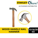 Stanley Wood Handle Nail Hammer Hexagonal 13/16/20 Oz