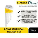 Stanley 7 Pcs Long Ball Hex Key Set 1.5,2,2.5,3,4,5 & 6MM STHT69311-8