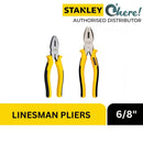 Stanley Dynagrip Linesman Pliers, 6/8 inches