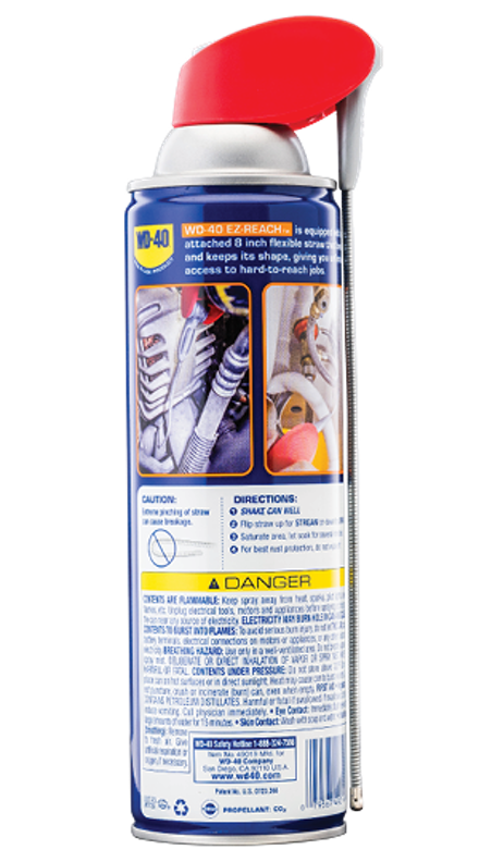 WD-40 Multi-Purpose Lubricant with EZ-Reach Flexible Straw 14.4 Oz
